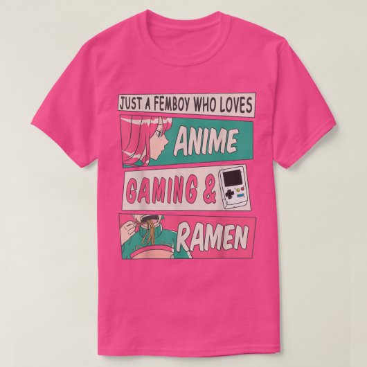 Niedlich Femboy Anime Gaming & Ramen Design Sissy T-Shirt (Design vorne)