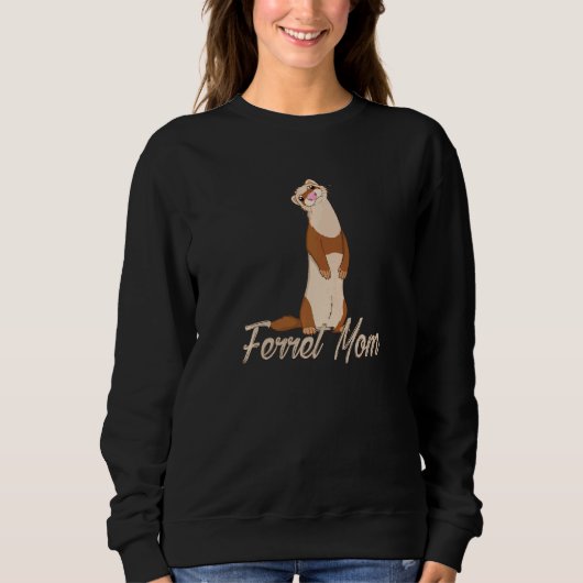 Niedlich Ferret Mama Ferret Eigentümer Sweatshirt (Vorderseite)