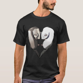 Niedlich Ferrets Couple Heart Animal Lover Geschen T-Shirt