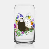 Niedlich Ferrets Floral Dosenglas (Vorderseite)