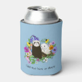 Niedlich Ferrets Floral Dosenkühler (Kanne Vorderseite)
