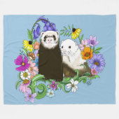 Niedlich Ferrets Floral Fleecedecke (Vorderseite (Horizontal))