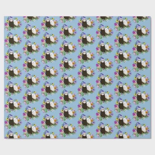 Niedlich Ferrets Floral Geschenkpapier (Flach)