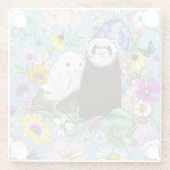 Niedlich Ferrets Floral Glasuntersetzer (Rückseite)