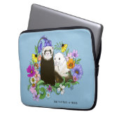 Niedlich Ferrets Floral Laptopschutzhülle (Vorderseite Links)