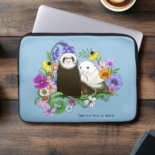Niedlich Ferrets Floral Laptopschutzhülle