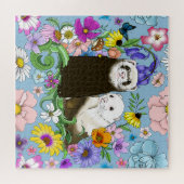 Niedlich Ferrets Floral Puzzle (Horizontal)