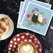 Niedlich Ferrets Floral Serviette