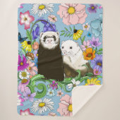 Niedlich Ferrets Floral Sherpadecke (Vorderseite)