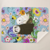Niedlich Ferrets Floral Sherpadecke (Vorderseite (Horizontal))