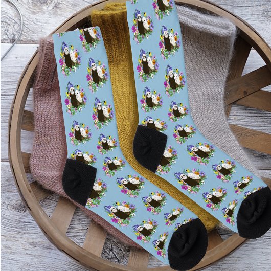 Niedlich Ferrets Floral Socken