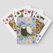 Niedlich Ferrets Floral Spielkarten (Rückseite)