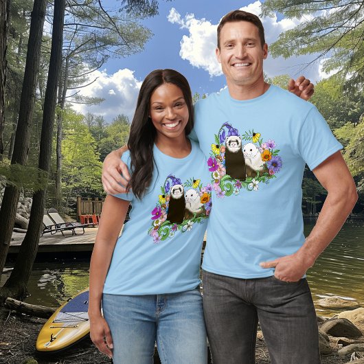 Niedlich Ferrets Floral T-Shirt