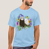 Niedlich Ferrets Floral T-Shirt (Vorderseite)