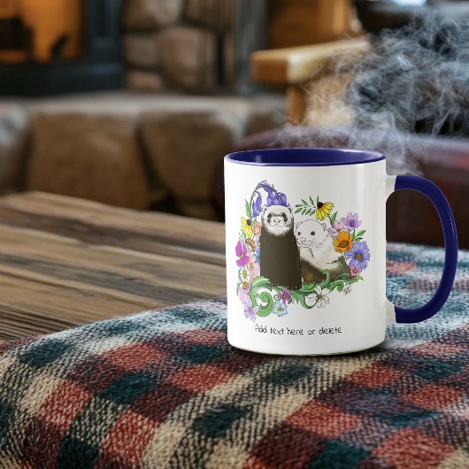 Niedlich Ferrets Floral Tasse