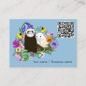 Niedlich Ferrets Floral Visitenkarte (Vorderseite)