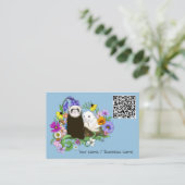 Niedlich Ferrets Floral Visitenkarte (Stehend Vorderseite)