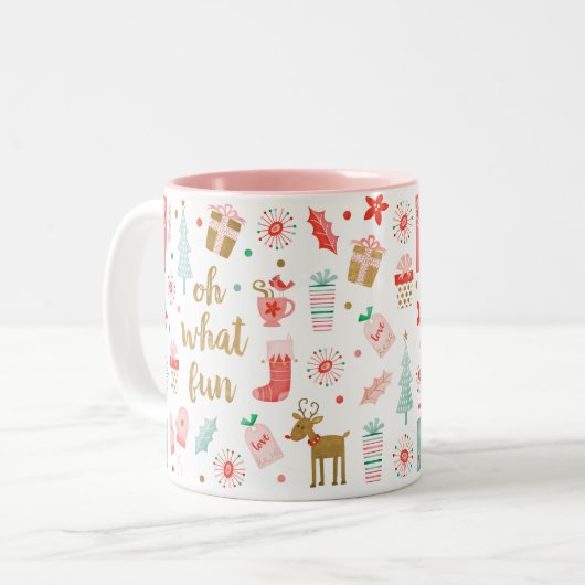Niedlich Festive Oh, was Spaß Weihnachten Tasse (Vorderseite Links)