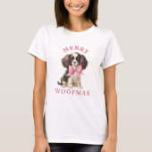 Niedlich & festlich: Frohe Frauen-Hunde Lover T-Shirt (Vorderseite)