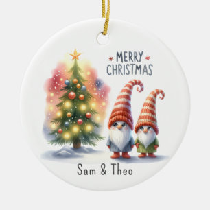 Niedlich festlich Personalisiert frohe Weihnachtsg Keramik Ornament