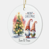 Niedlich festlich Personalisiert frohe Weihnachtsg Keramik Ornament (Links)