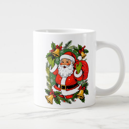 Niedlich festliche Vintage Weihnachten Jumbo-Tasse (Rechts)