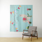 Niedlich Fiesta Llama & Cactus Kindergeburtstag Wandteppich (Beispiel)