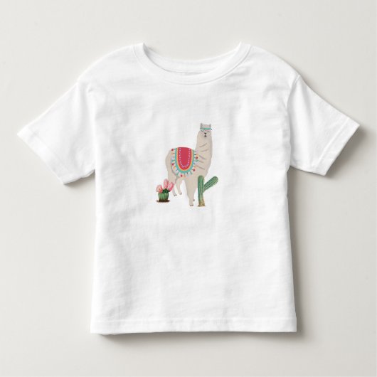 Niedlich Fiesta Llama & Cactus Kleinkind T-shirt (Vorderseite)