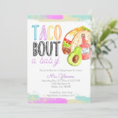 Niedlich Fiesta taco Thema Babydusche Einladungen (Stehend Vorderseite)