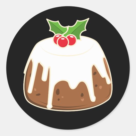 Niedlich Figgy Pudding Christmas Pudding Runder Aufkleber (Vorderseite)