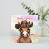 Niedlich Filly in Cowboy Hat Dankeskarte (Stehend Vorderseite)