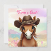 Niedlich Filly in Cowboy Hat Dankeskarte (Vorderseite)
