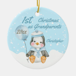 Niedlich First Christmas Baby Penguin Großeltern Keramik Ornament