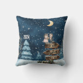 Niedlich First Christmas Couple Newlyweds Mountain Kissen (Rückseite)