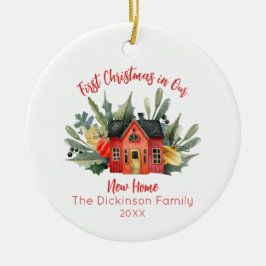Niedlich First Christmas New Zuhause Foto Keramik Ornament