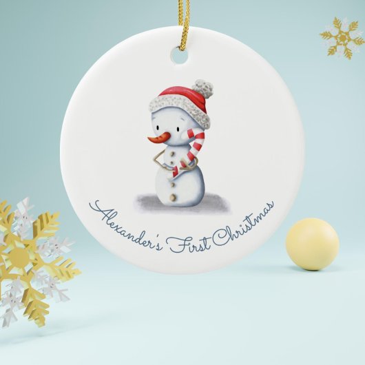 Niedlich First Christmas Snowman Keramik Ornament