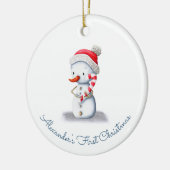 Niedlich First Christmas Snowman Keramik Ornament (Links)