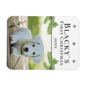 Niedlich First Christmas Welpe Weihnachten Foto Magnet (Horizontal)