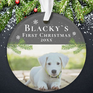Niedlich First Christmas Welpe Weihnachten Foto Ornament