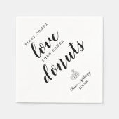 Niedlich First kommt Liebe Donuts Hochzeit süße Le Serviette (Vorderseite)