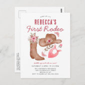 Niedlich First Rodeo Country Pink Cowgirl 1. Gebur Postkarte (Vorne/Hinten)