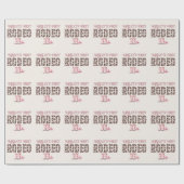 Niedlich First Rodeo Rosa Personalisiert 1. Geburt Geschenkpapier (Flach)