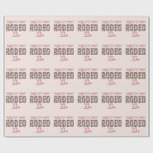 Niedlich First Rodeo Rosa Personalisiert 1. Geburt Geschenkpapier (Flach)
