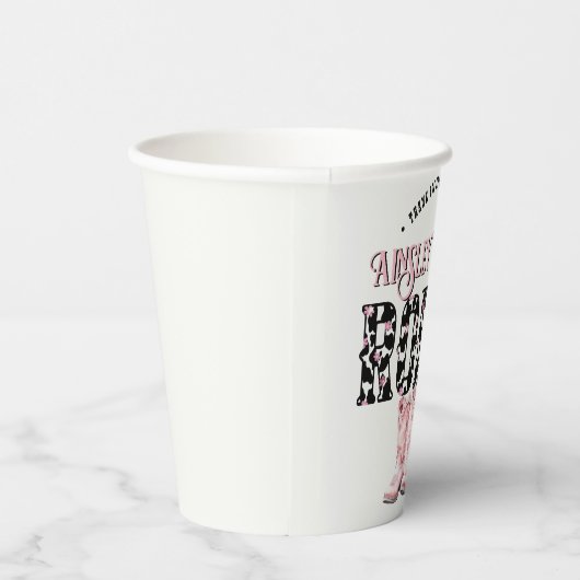 Niedlich First Rodeo Rosa Personalisiert 1. Geburt Pappbecher (Rechts)