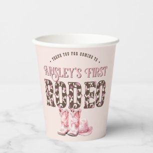 Niedlich First Rodeo Rosa Personalisiert 1. Geburt Pappbecher