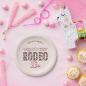 Niedlich First Rodeo Rosa Personalisiert 1. Geburt Pappteller (Party)