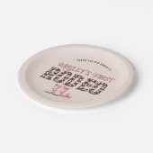 Niedlich First Rodeo Rosa Personalisiert 1. Geburt Pappteller (Schrägansicht)