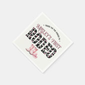 Niedlich First Rodeo Rosa Personalisiert 1. Geburt Serviette (Ecke)