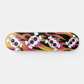 Niedlich Flaming Skulls Skateboard (Horizontal)