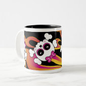 Niedlich Flaming Skulls Zweifarbige Tasse (Vorderseite Links)